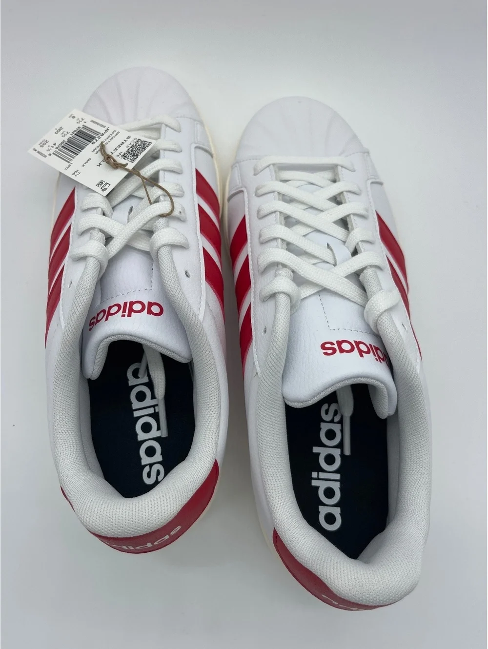 Adidas Men's White and Red Classic Sneakers Size 8